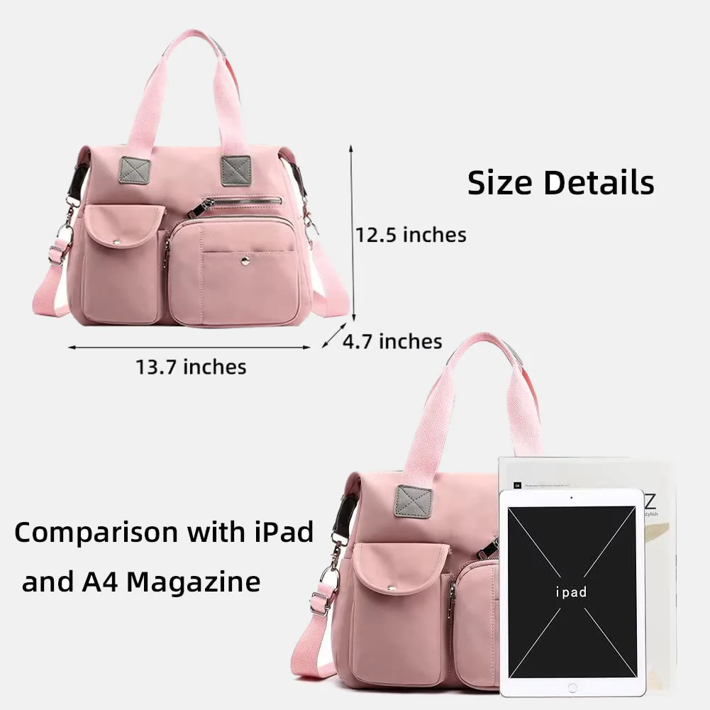 Waterproof Lightweight Multi-Pocket LargeCapacity Casual Tote CrossbodyBag