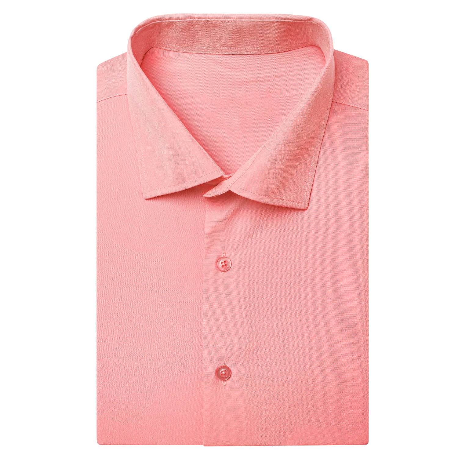 Coral Pink Solid Men's Short Sleeve Shirt