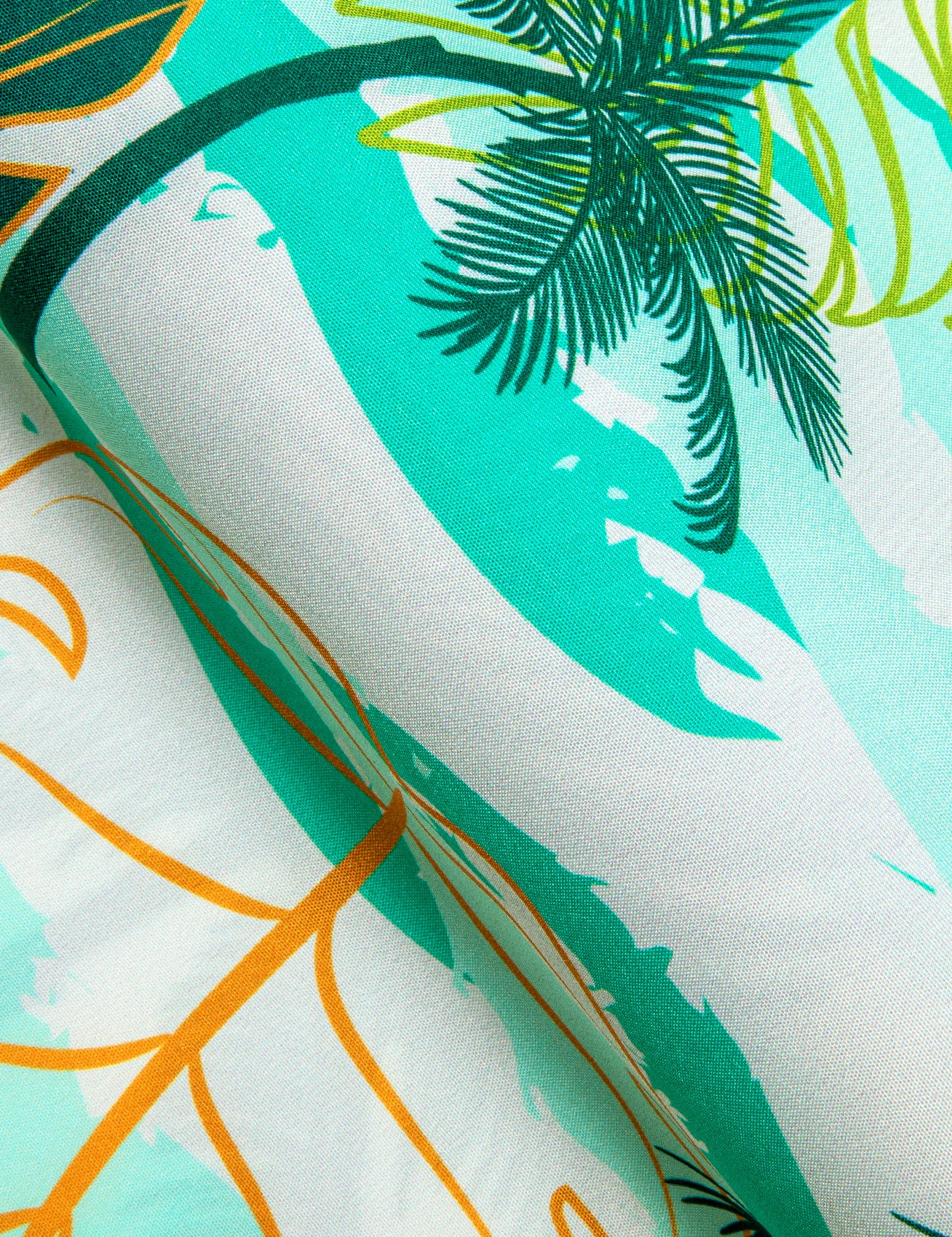 Parekeet Green Coconut Tree Novelty Men's Short Sleeve Summer Shirt