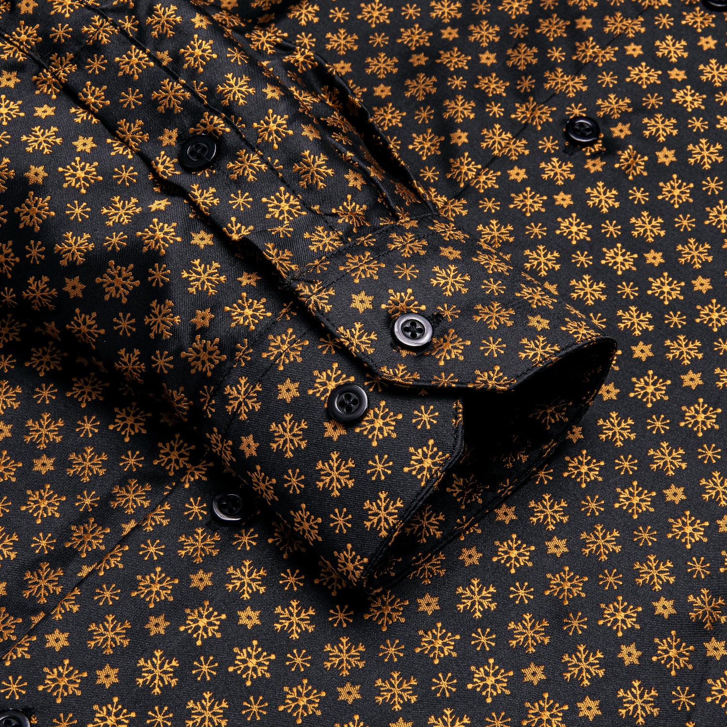 Golden Snow Christmas Black Novelty Men's Long Sleeve Shirt