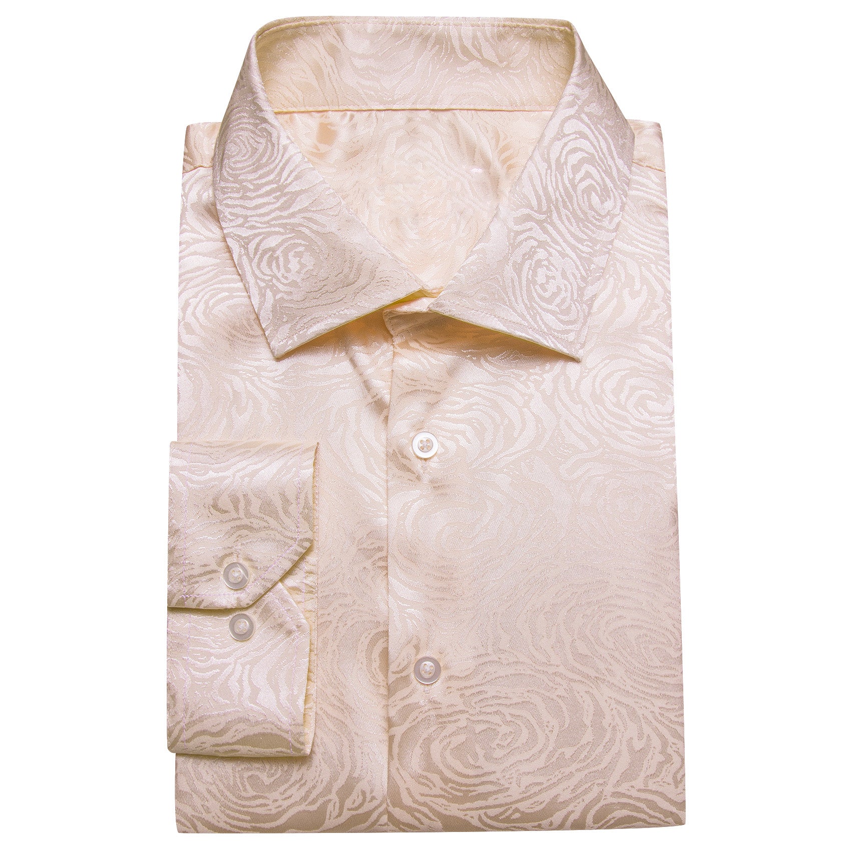 Light Pink Floral Rose Men's Long Sleeve Shirt