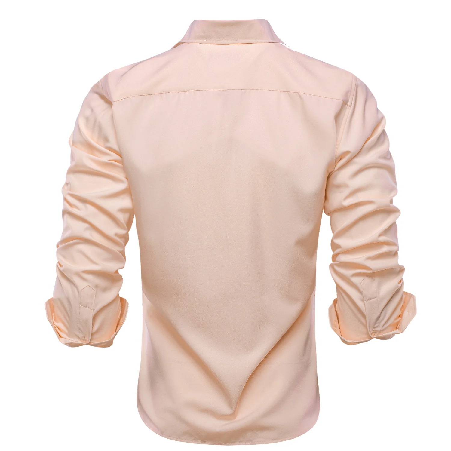 New Light Pink Solid Men's Long Sleeve Cotton Shirt