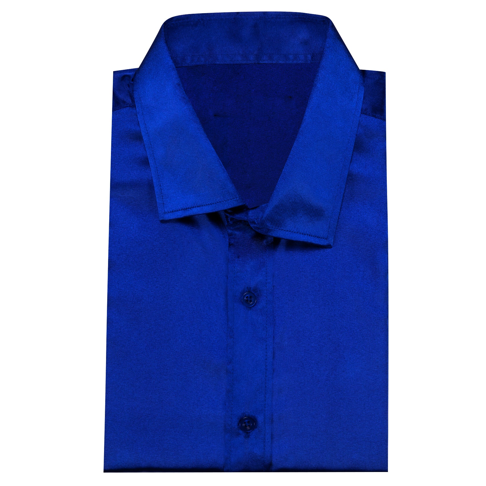 Royal Blue Satin Men's Long Sleeve Shirt