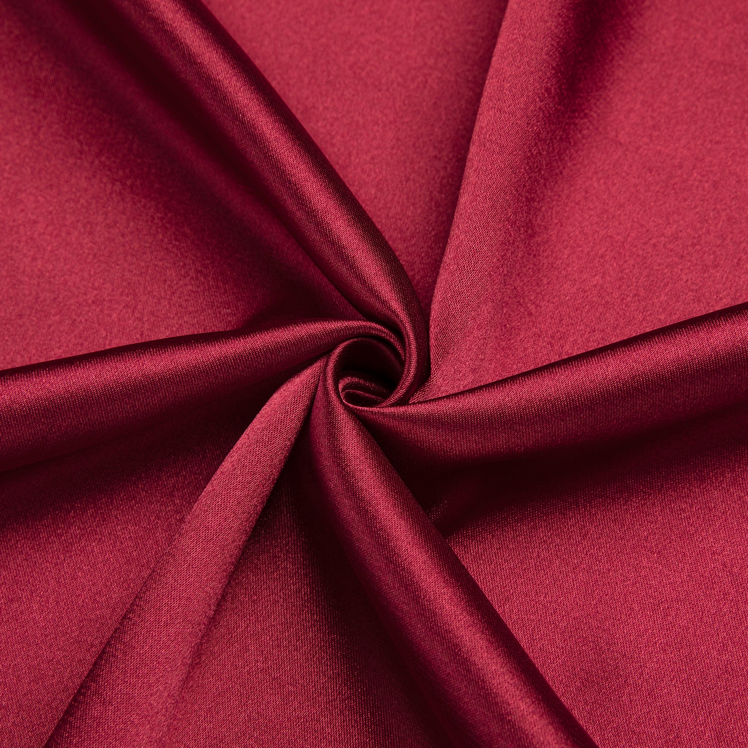 Burgundy Red Solid Satin Silk Men's Long Sleeve Business Shirt