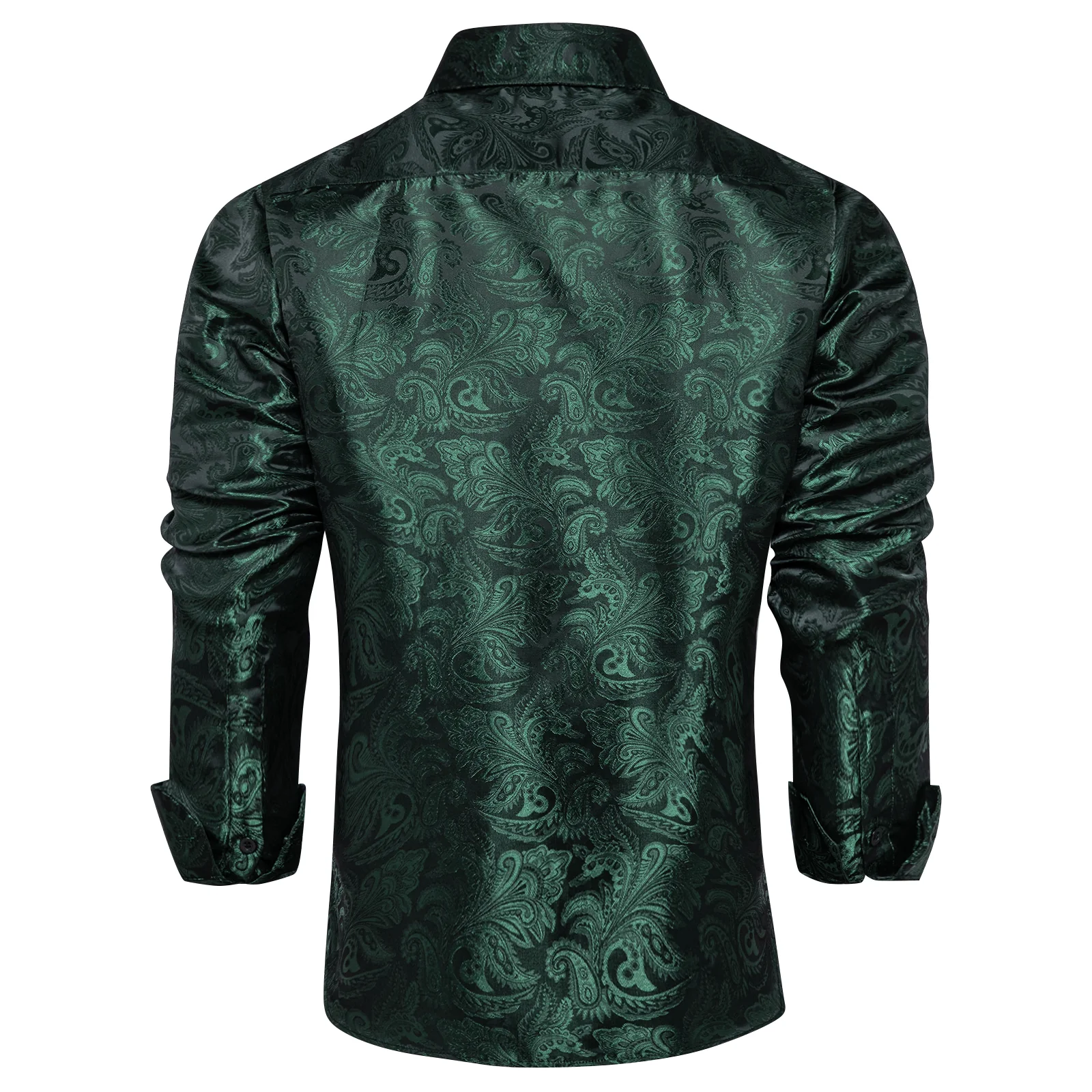 Olive Green Paisley Long Sleeve Shirt
