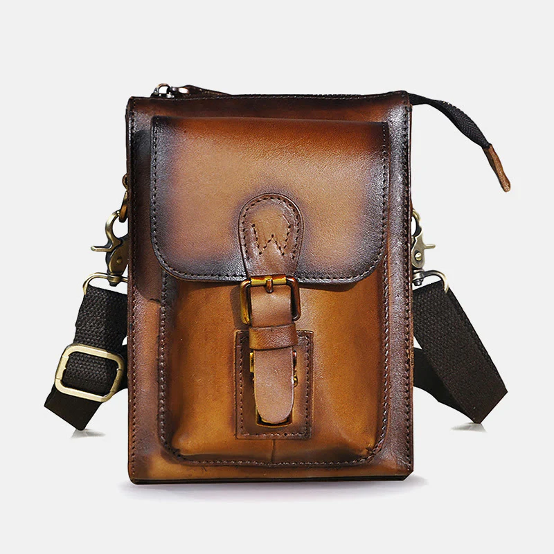 Genuine Leather Multifunction Messenger Bag