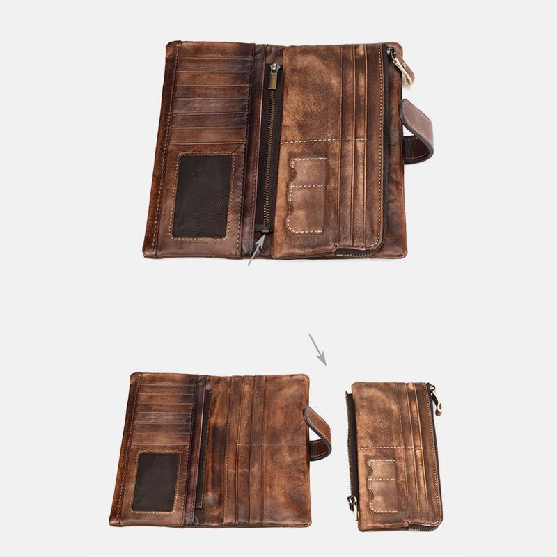 RFID GenuineLeather Long Wallet Purse