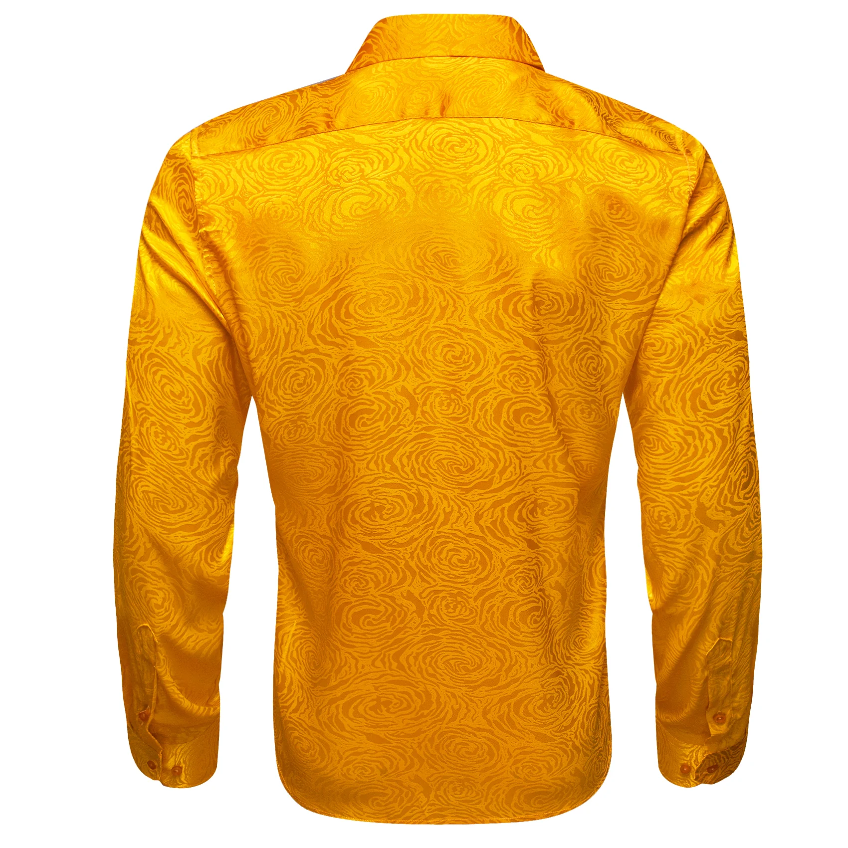 Golden Floral Rose Men's Long Sleeve Shirt