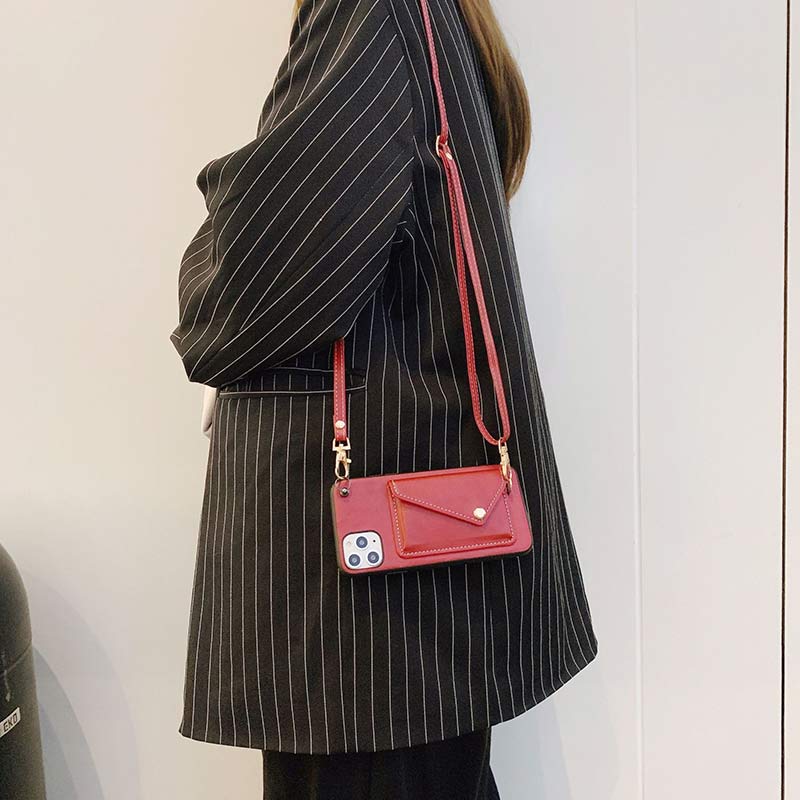 Wallet Crossbody for iPhone PU Phone Case Phone Bag with Credit Card Holder