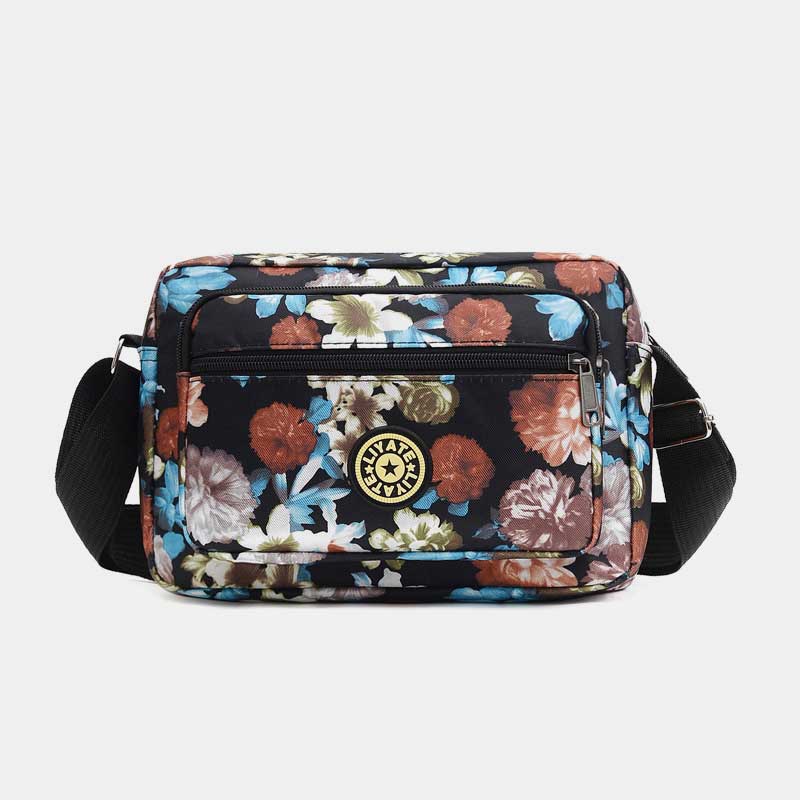 Large Capacity Printing Waterproof Nylon Shoulder Bag Crossbody Bag