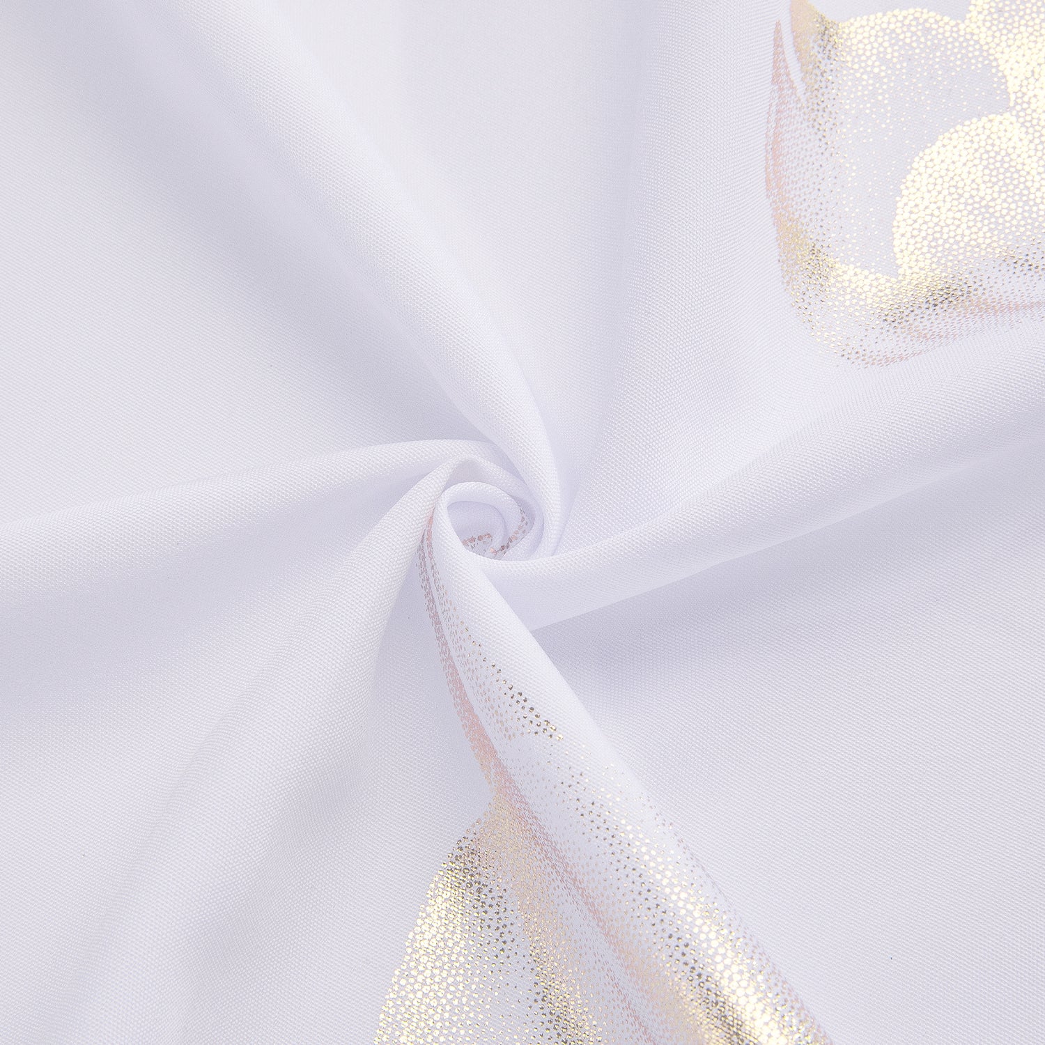 White Golden Floral Pattern Silk Men's Long Sleeve Shirt