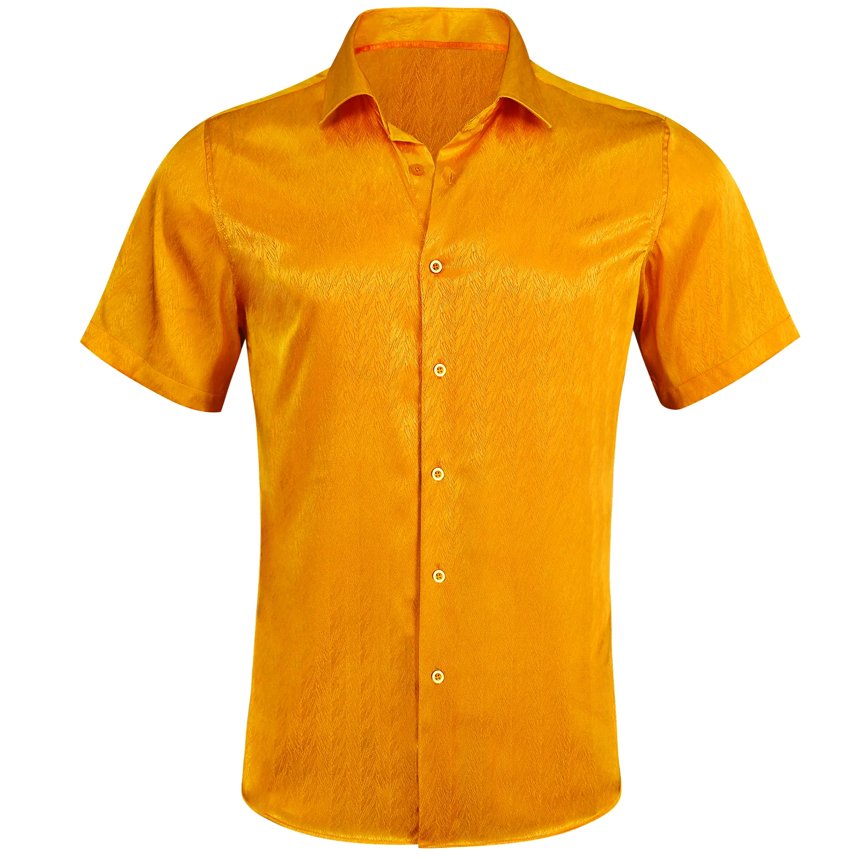 Summer Orange Solid Men's Short Sleeve Shirt