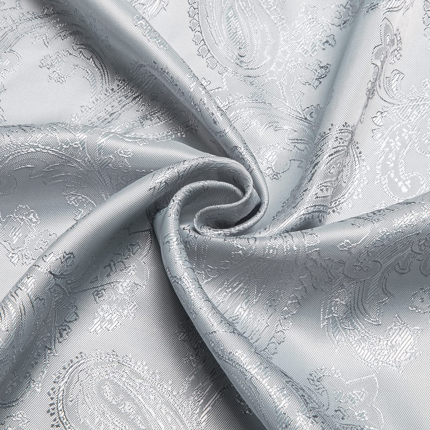 New Grey Paisley Silk Men's Short Sleeve Shirt