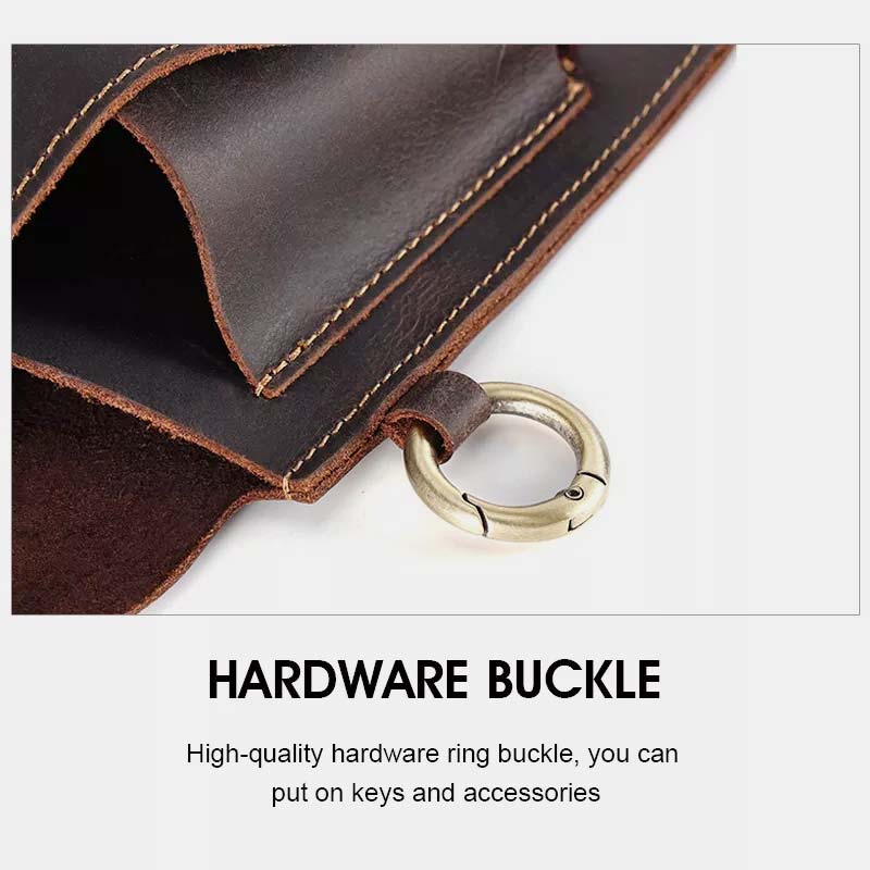 Retro Leather Phone Holster for Men Universal Case Waist Bag EDC