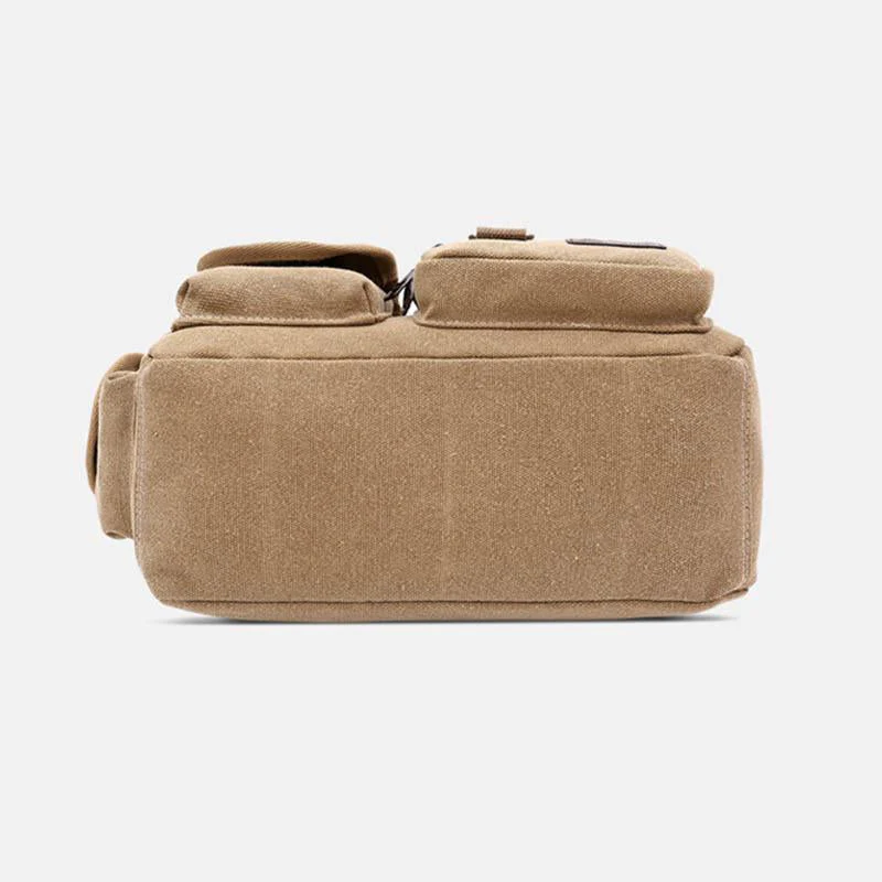 Canvas Multi-Pocket Retro Large Crossbody Bag