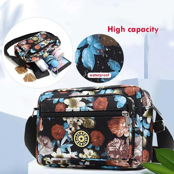 Large Capacity Printing Waterproof Nylon Shoulder Bag Crossbody Bag