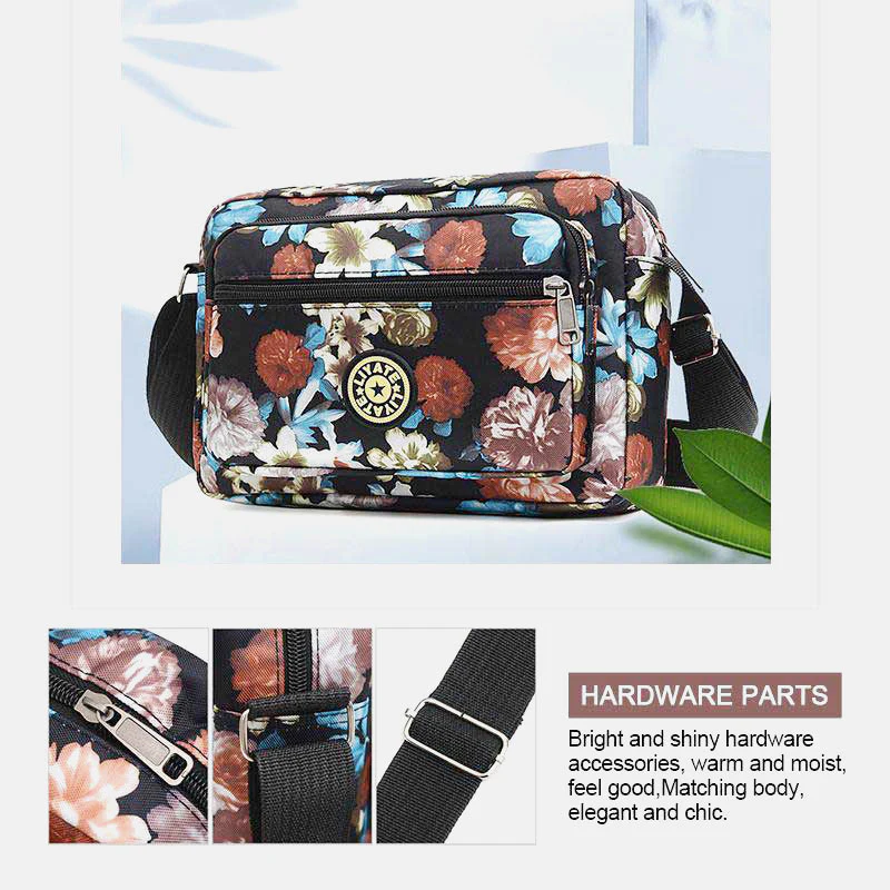 Large Capacity Printing Waterproof Nylon Shoulder Bag Crossbody Bag
