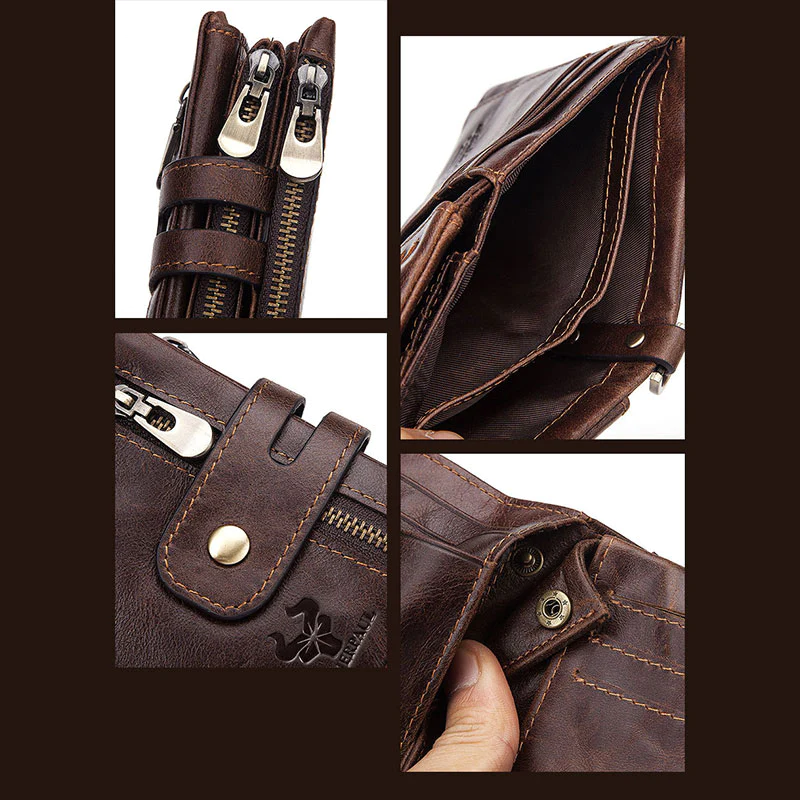 RFID Multifunctional LargeCapacity Genuine Leather Wallet