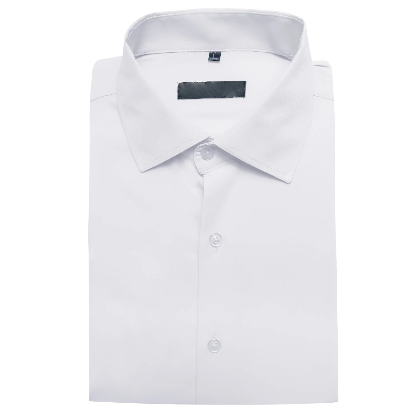 White Solid Silk Men's Short Sleeve Shirt