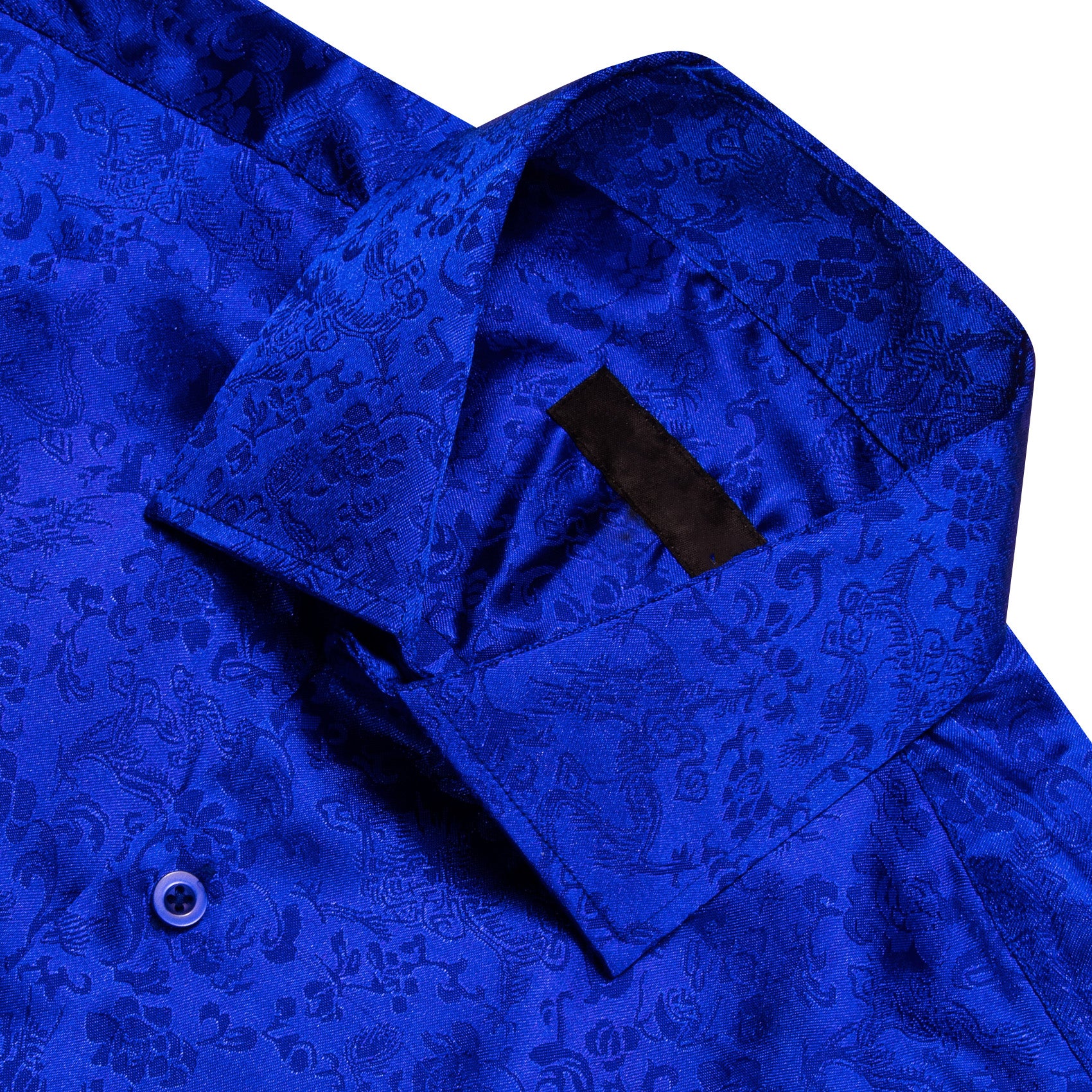 Klein Blue Floral Leaf Men's Long Sleeve Shirt