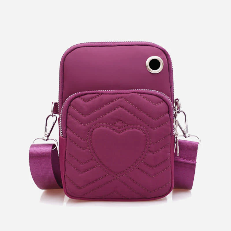 Double Compartment Cellphone Crossbody Mini Bag Lightweight Cute Shoulder Purses