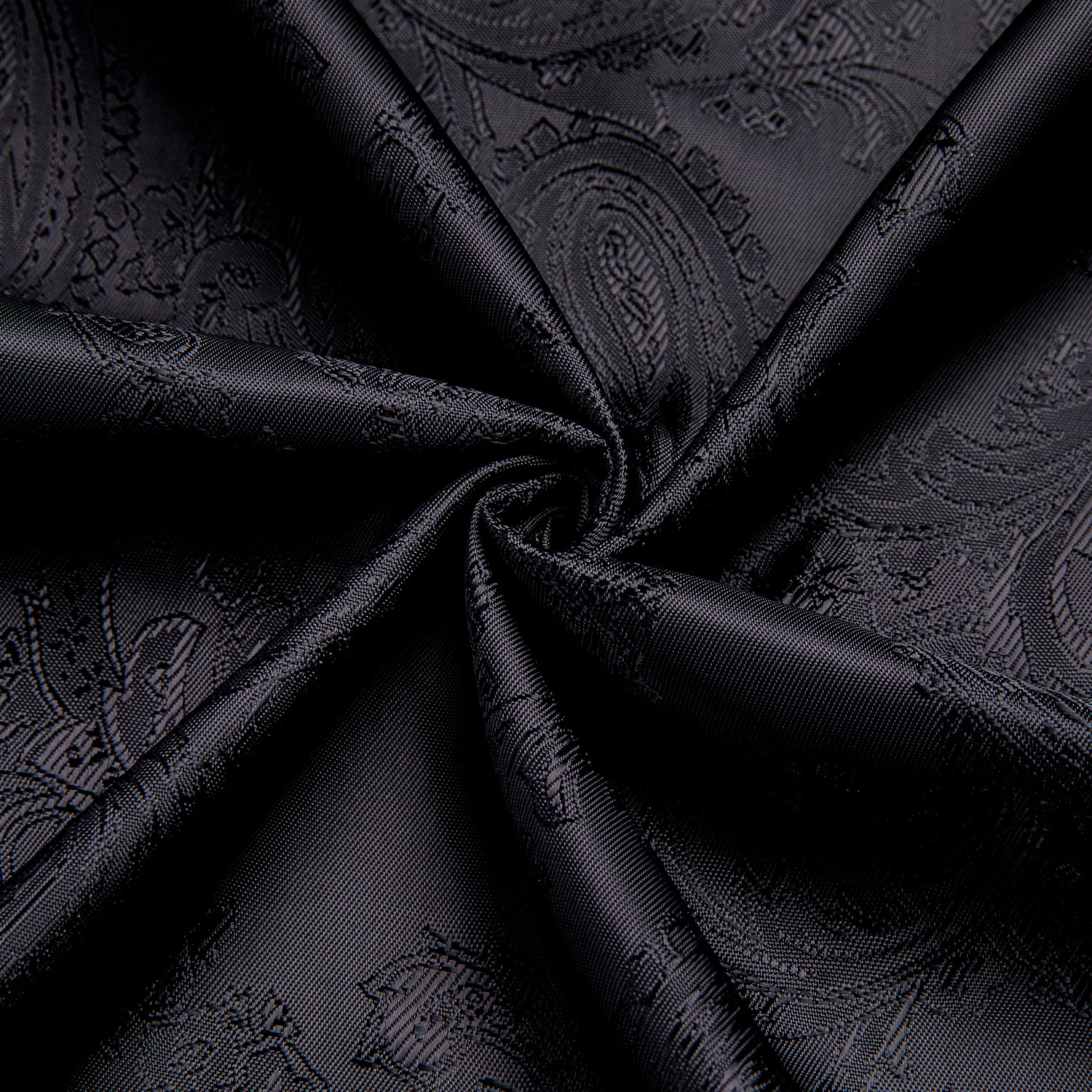 Black Paisley Silk Men's Short Sleeve Shirt