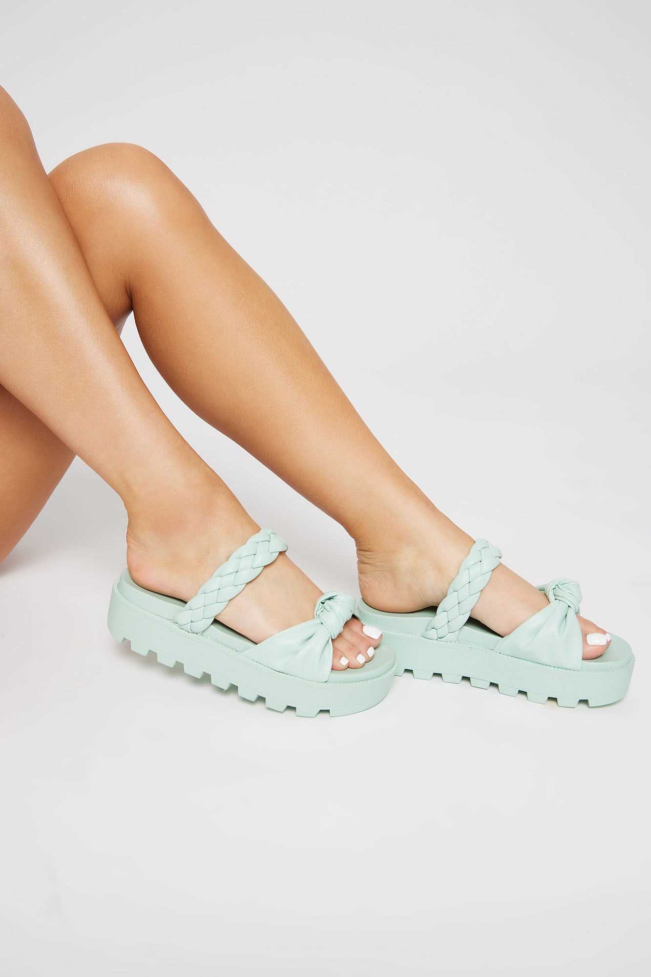 Audrina Flat Sandals   Mint