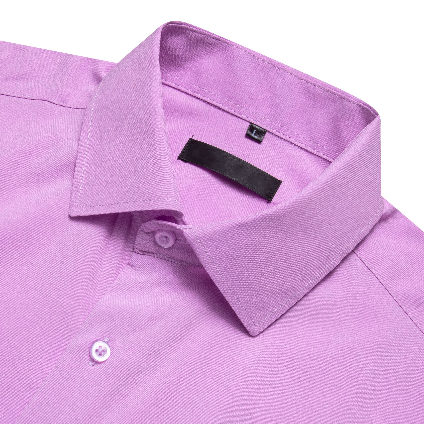 Purple Solid Silk Men's Long Sleeve Shirt