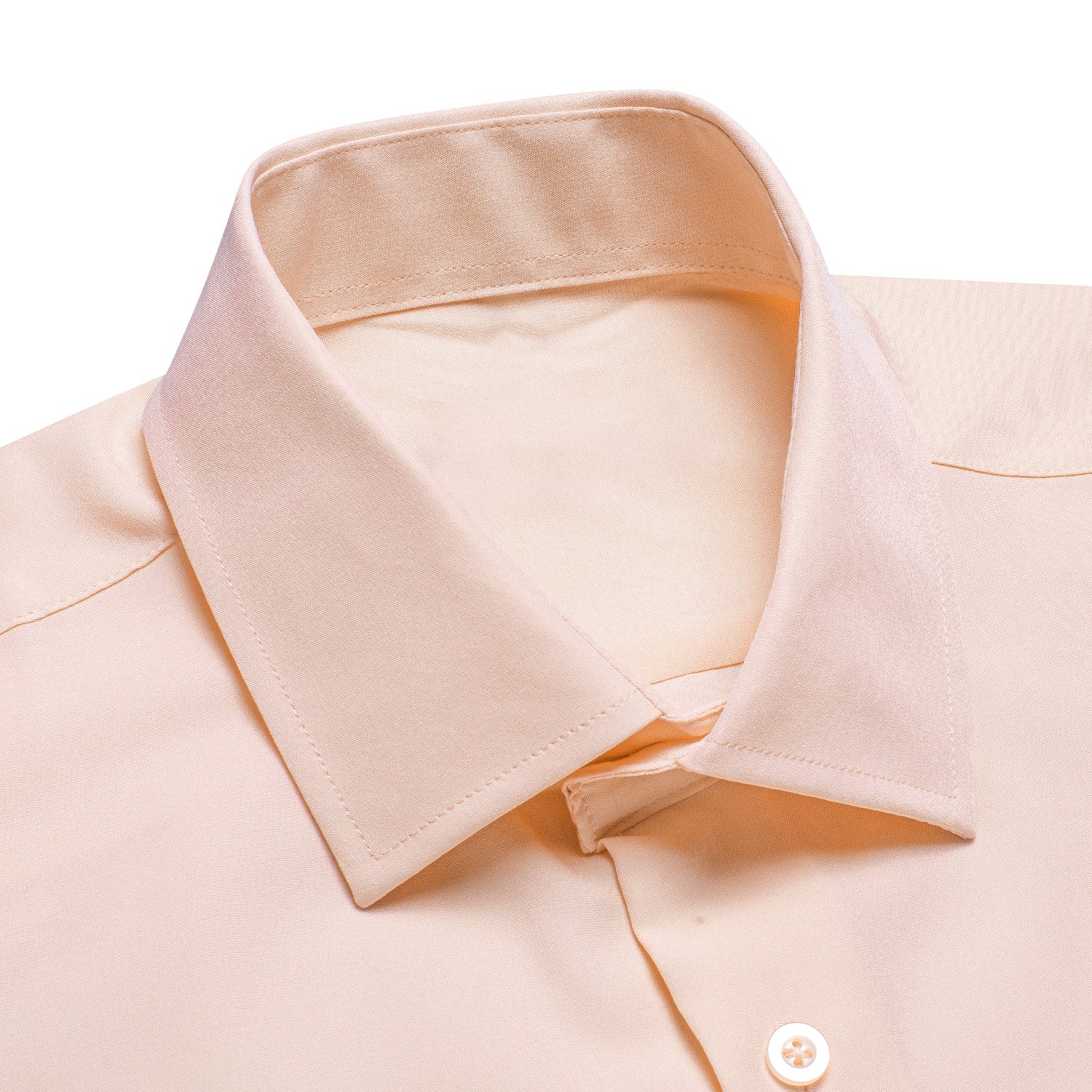 New Light Pink Solid Men's Long Sleeve Cotton Shirt