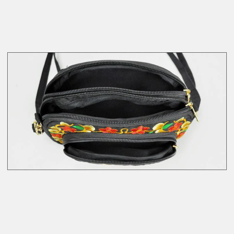 Embroidery Small Crossbody Bag Cell Phone Pouch