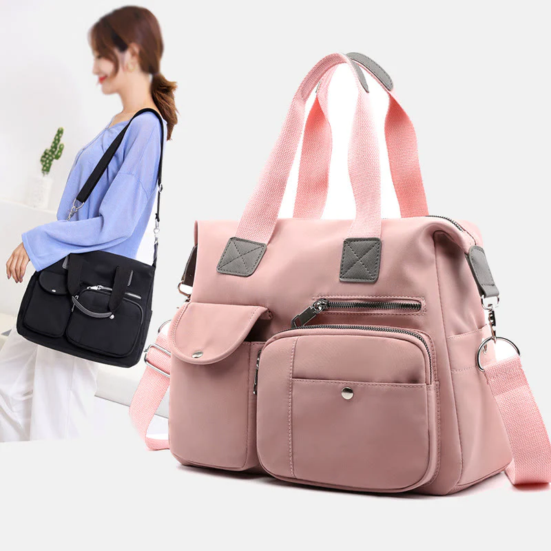 Waterproof Lightweight Multi-Pocket LargeCapacity Casual Tote CrossbodyBag