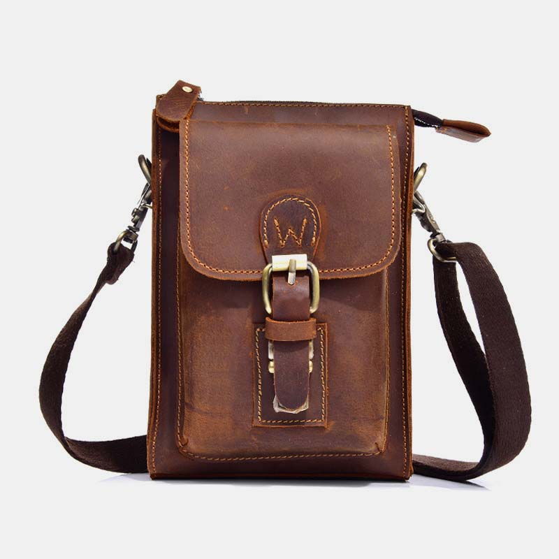 Genuine Leather Multifunction Messenger Bag