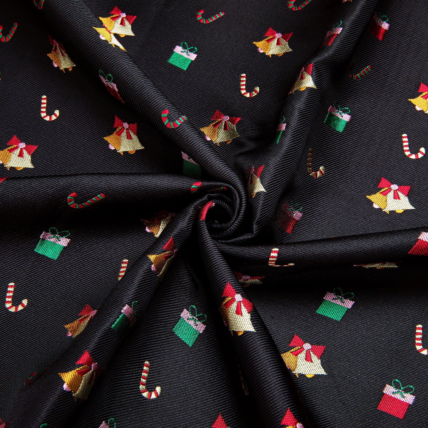 Black Christmas Red Candy Cane Novelty Men's Long Sleeve Shirt