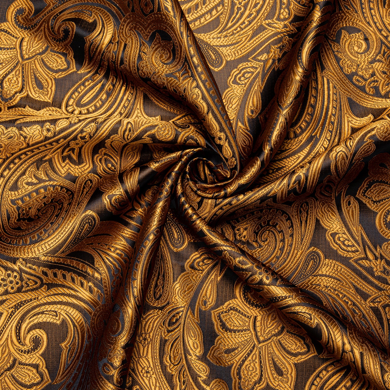 Black Golden Paisley Men's Long Sleeve Shirt