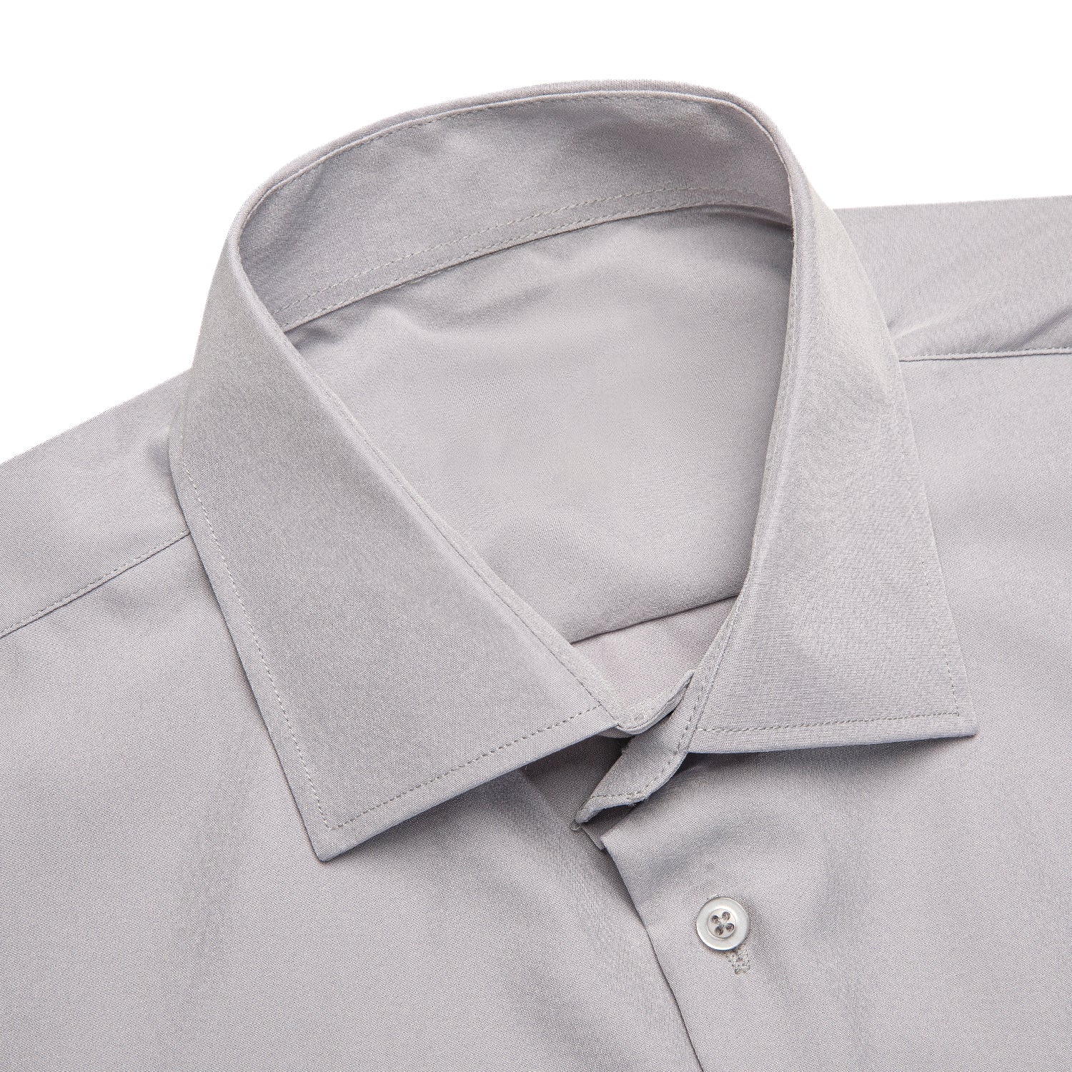 Light Grey Solid Men's Long Sleeve Business Shirt