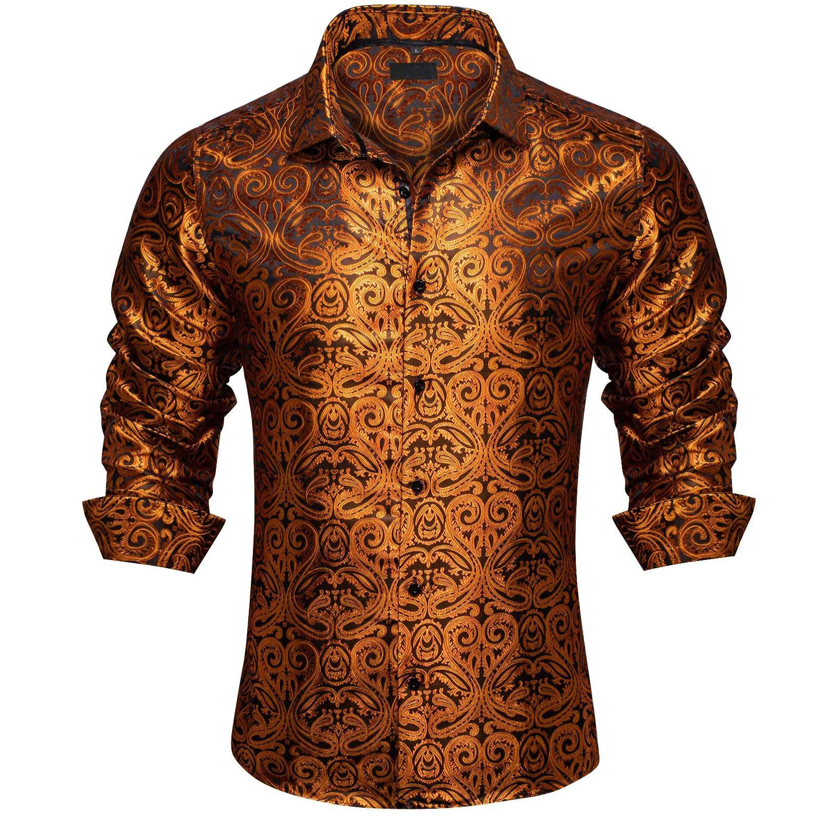 New Peru Paisley Silk Men's Long Sleeve Shirt