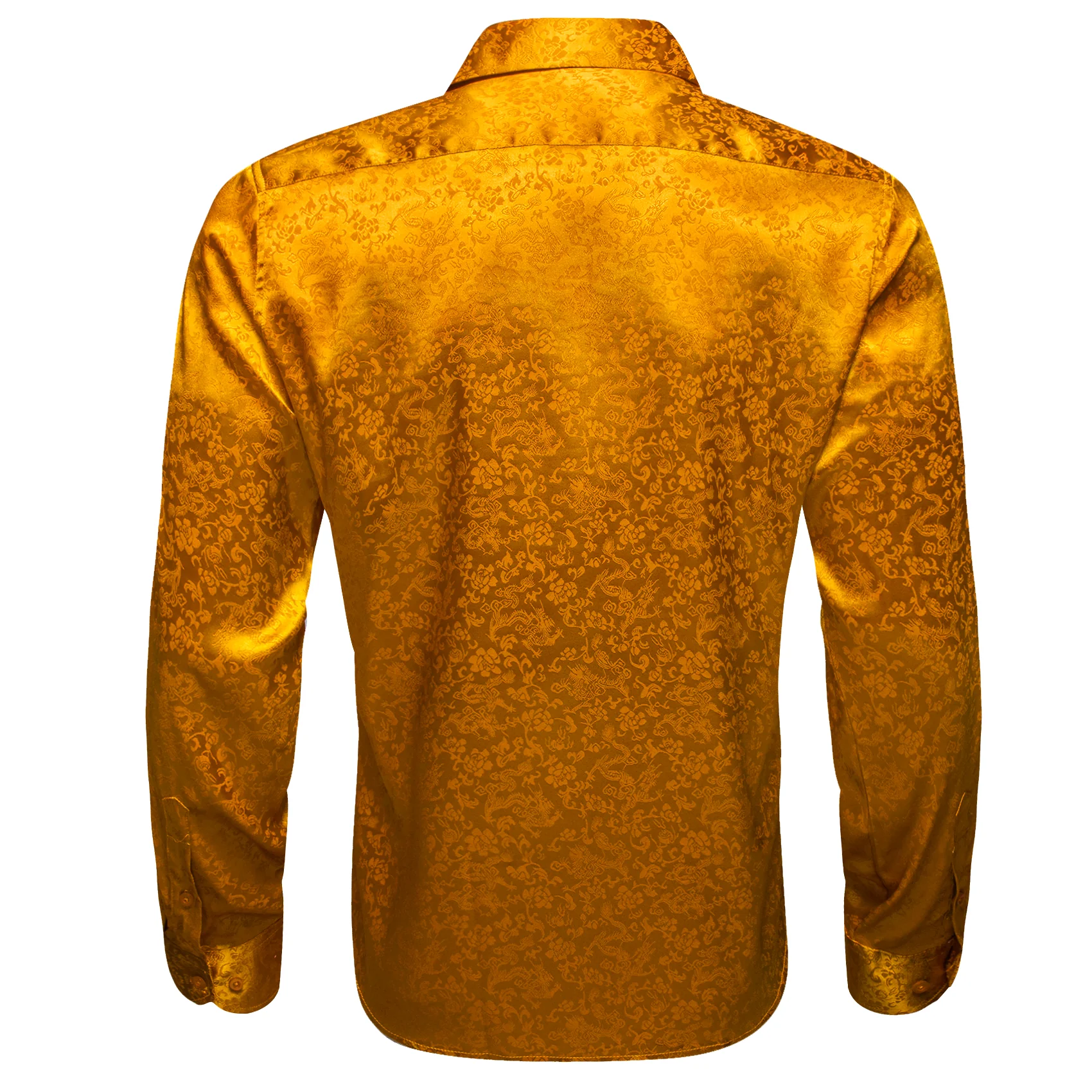 Bronze Floral Leaf Men's Long Sleeve Shirt