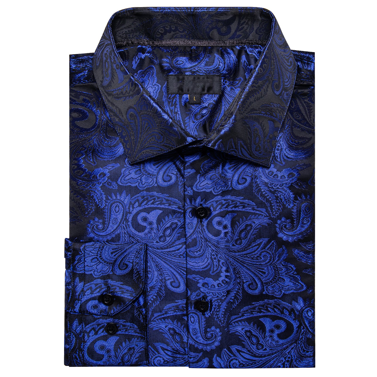 Royal Blue Paisley Long Sleeve Shirt