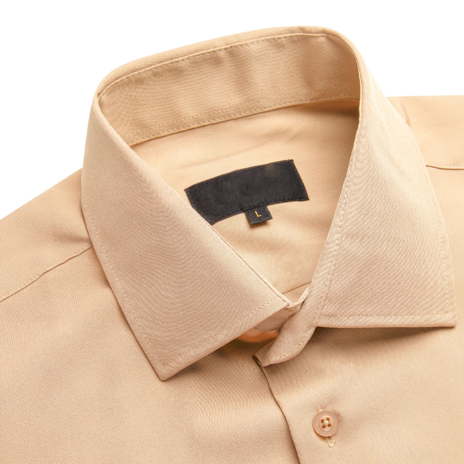 Champagne Solid Men's Short Sleeve Shirt