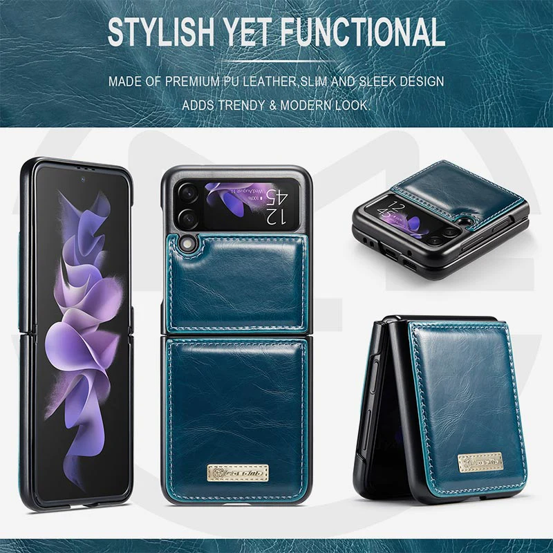 Samsung Galaxy Z Flip 3, Z Flip 4 Phone Case Handmade Leather Phone Bag