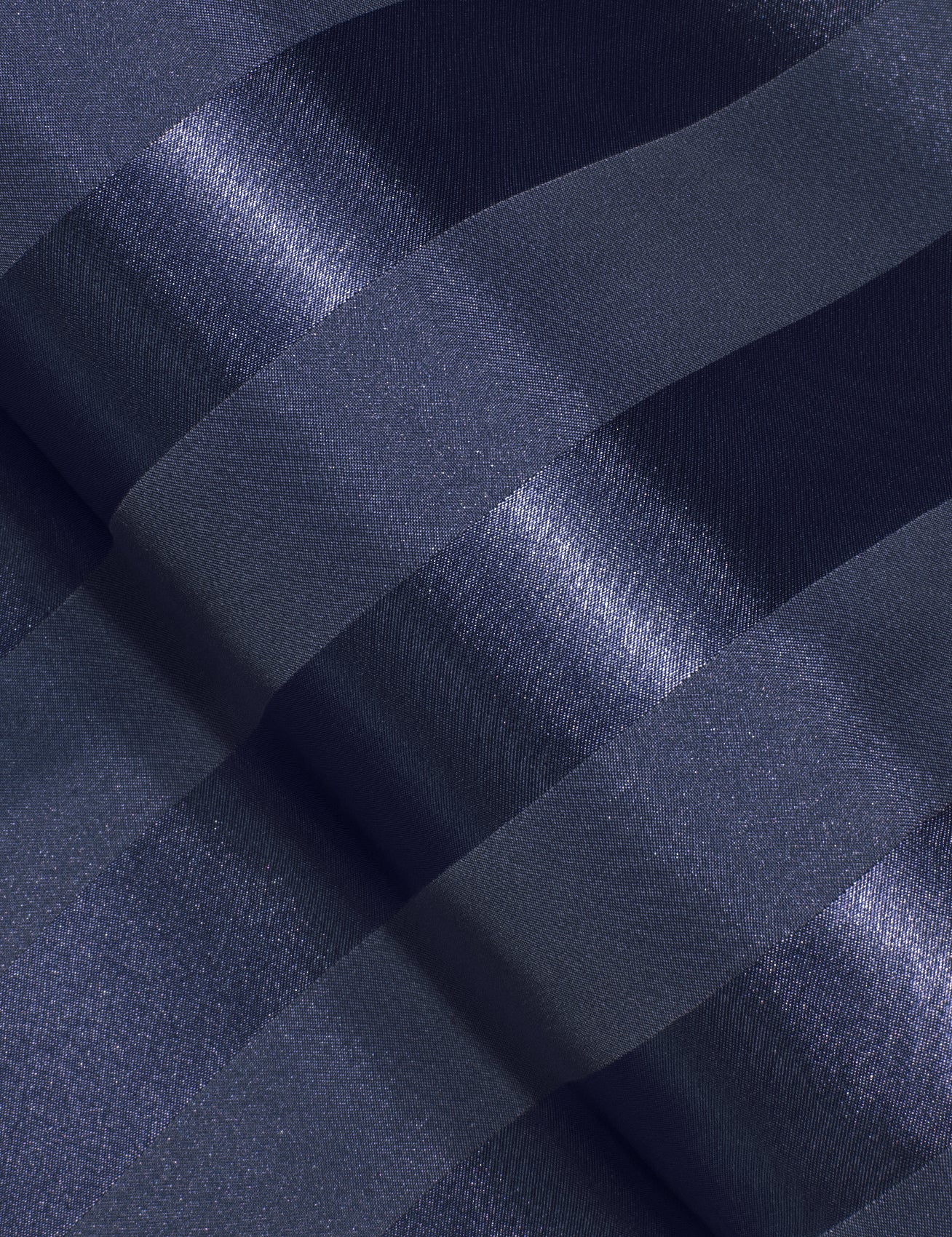 Blue Striped Shiny Satin Men's Long Sleeve Shirt