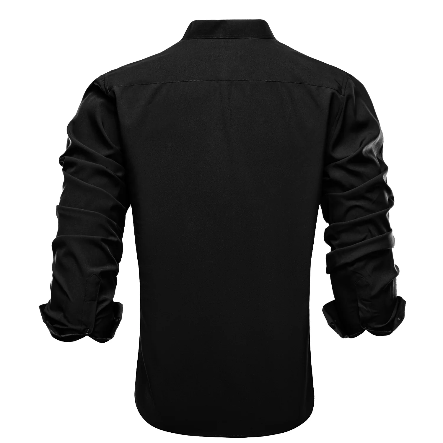 Black Solid Men's Long Sleeve Business Shirt