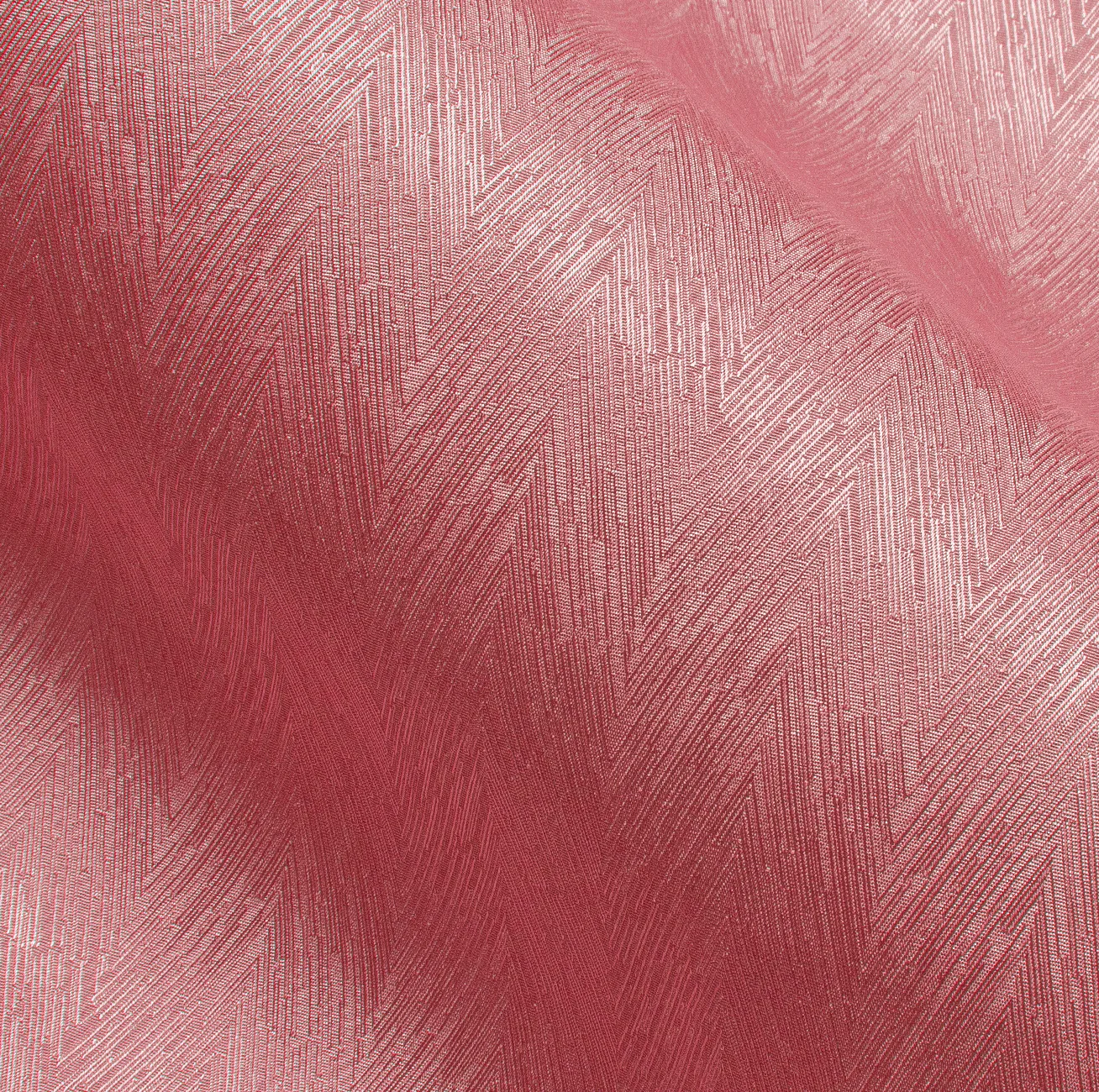 Watermelon Pink Solid Woven Silk Men's Long Sleeve Shirt