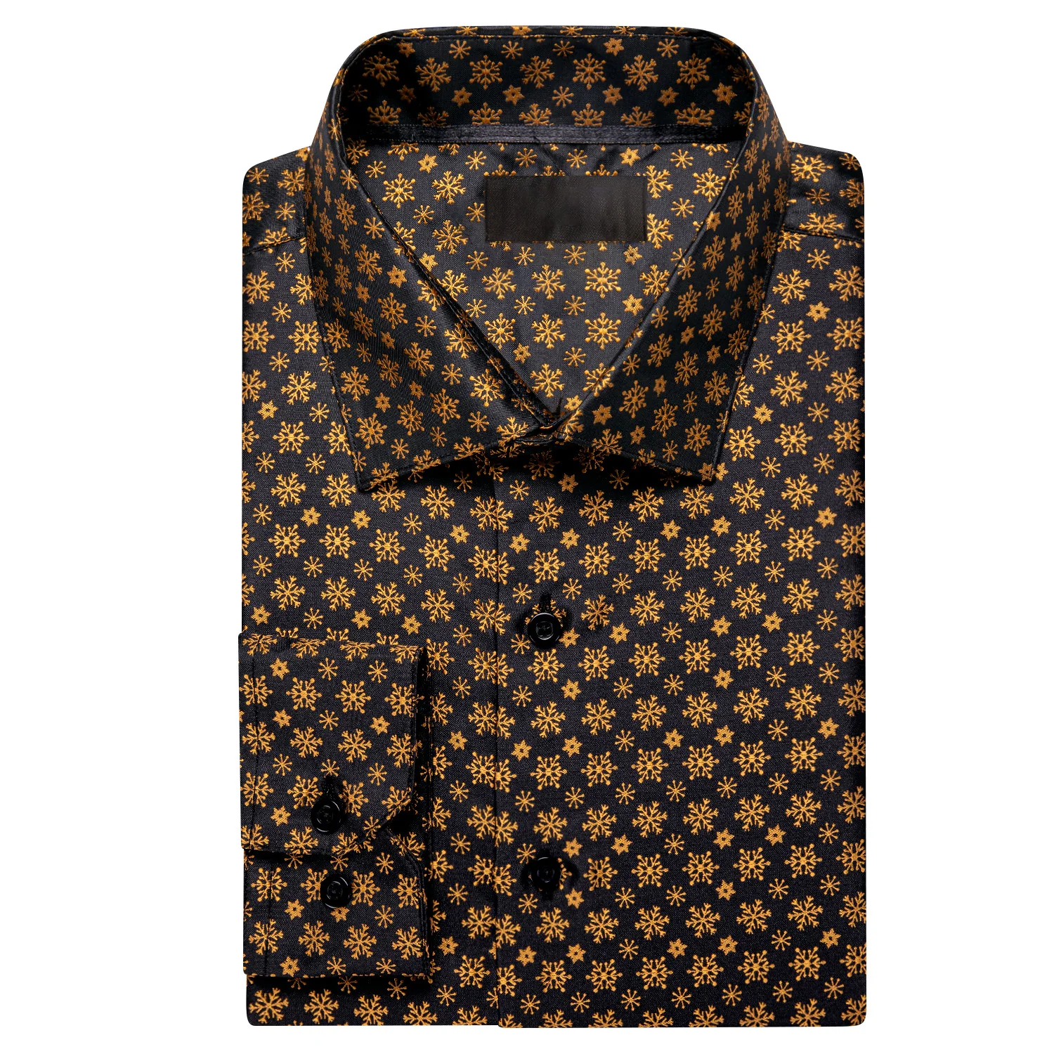 Golden Snow Christmas Black Novelty Men's Long Sleeve Shirt