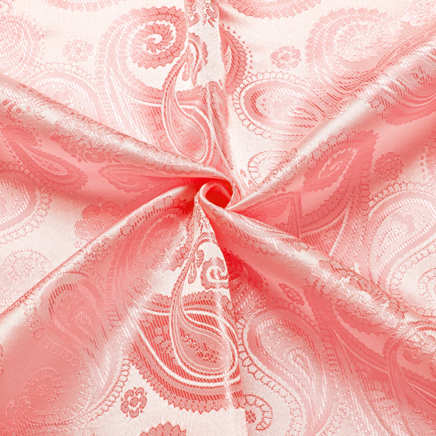 Flesh Pink Paisley Silk Men's Long Sleeve Shirt