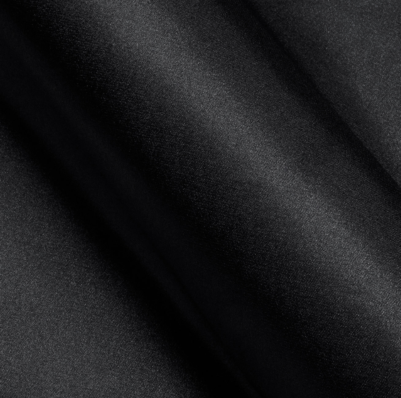 Black Solid Silk Men's Long Sleeve Shirt