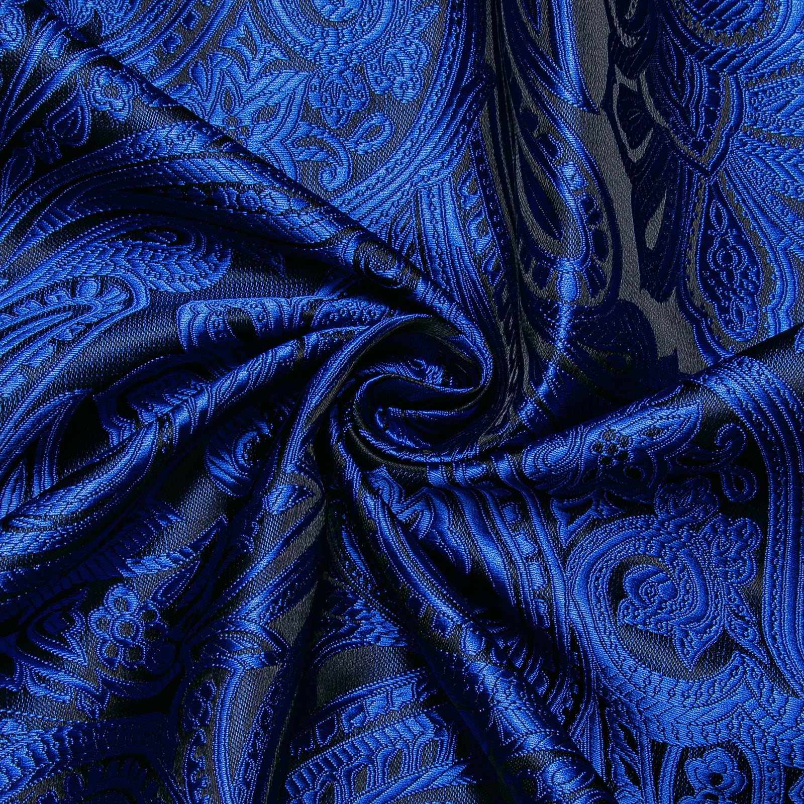 Blue Paisley Silk Men's Long Sleeve Shirt
