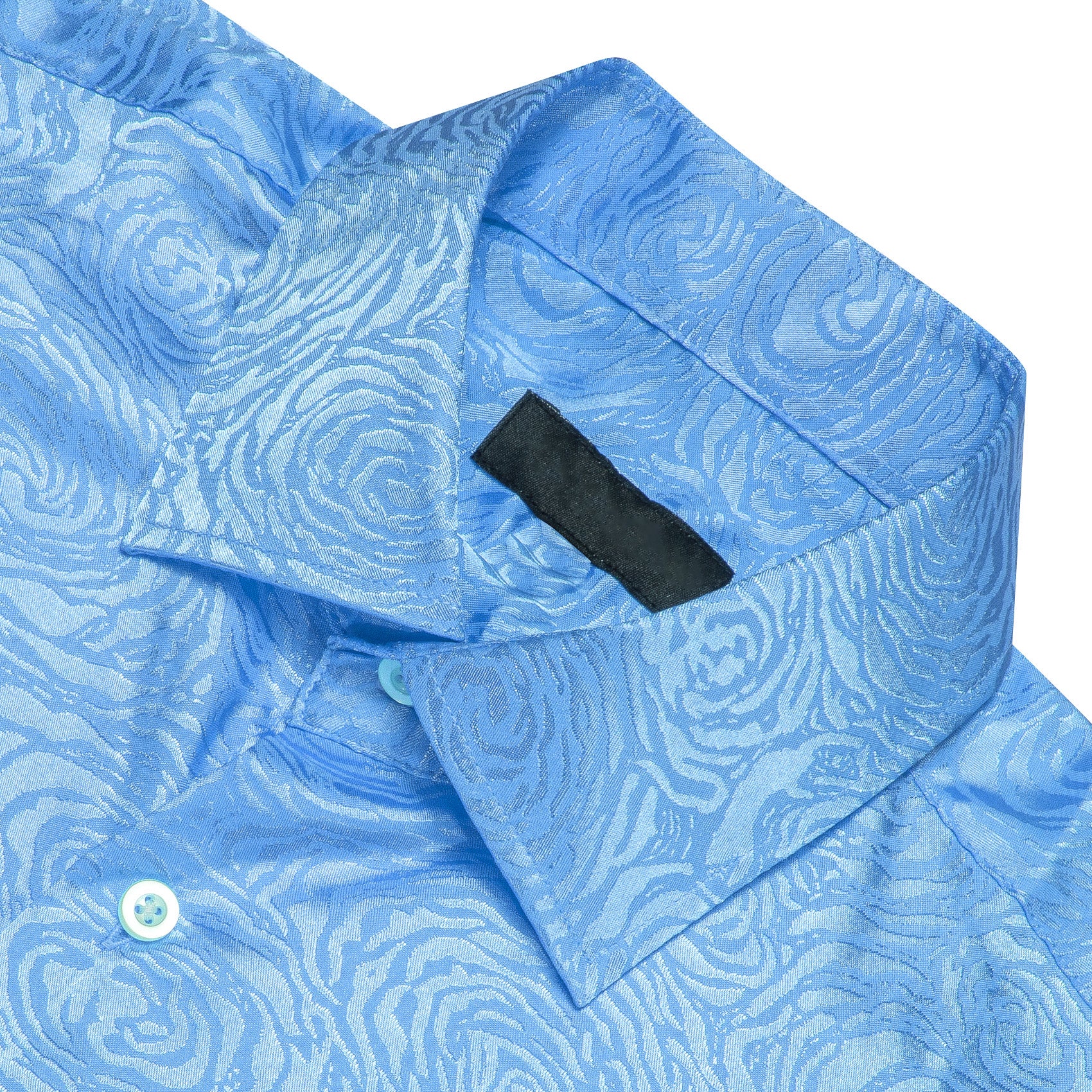 Blue Floral Rose Men's Long Sleeve Shirt