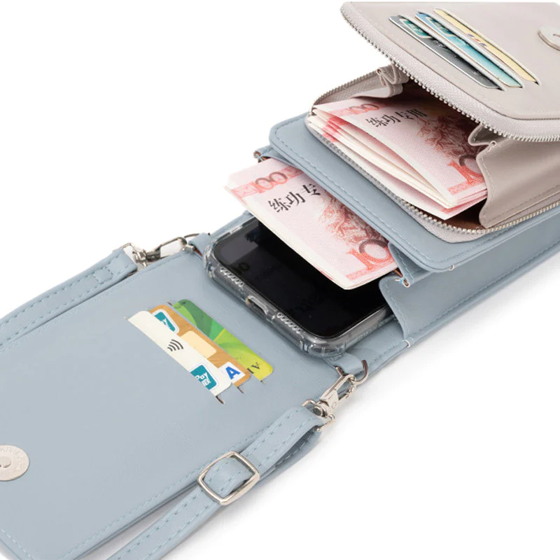 Small Cell Phone Purse Mini PU Crossbody Bag Wallet with Card Slot