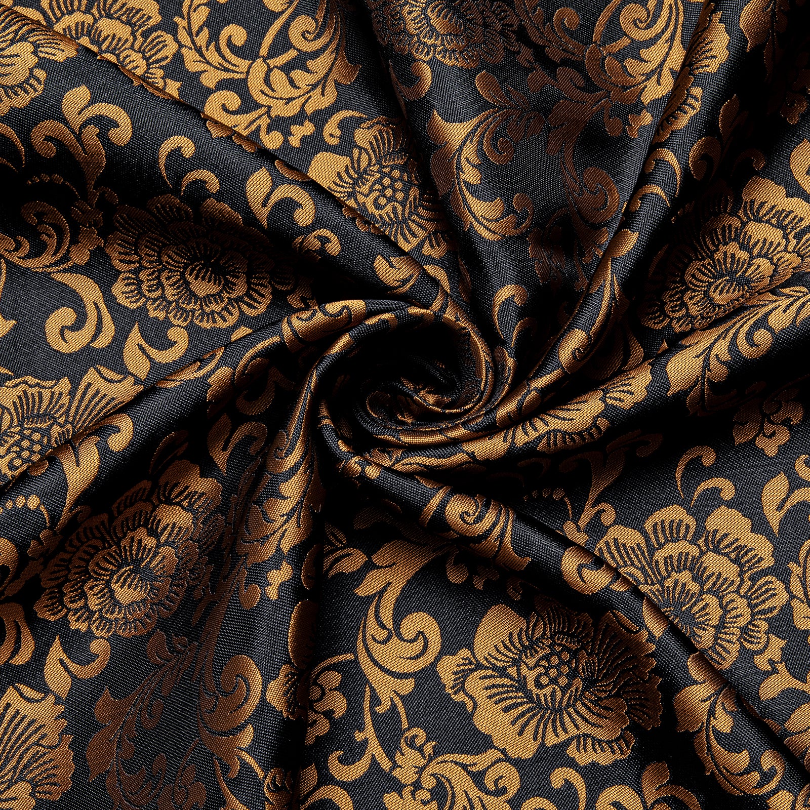 New Golden Brown Floral Silk Men's Long Sleeve Shirt